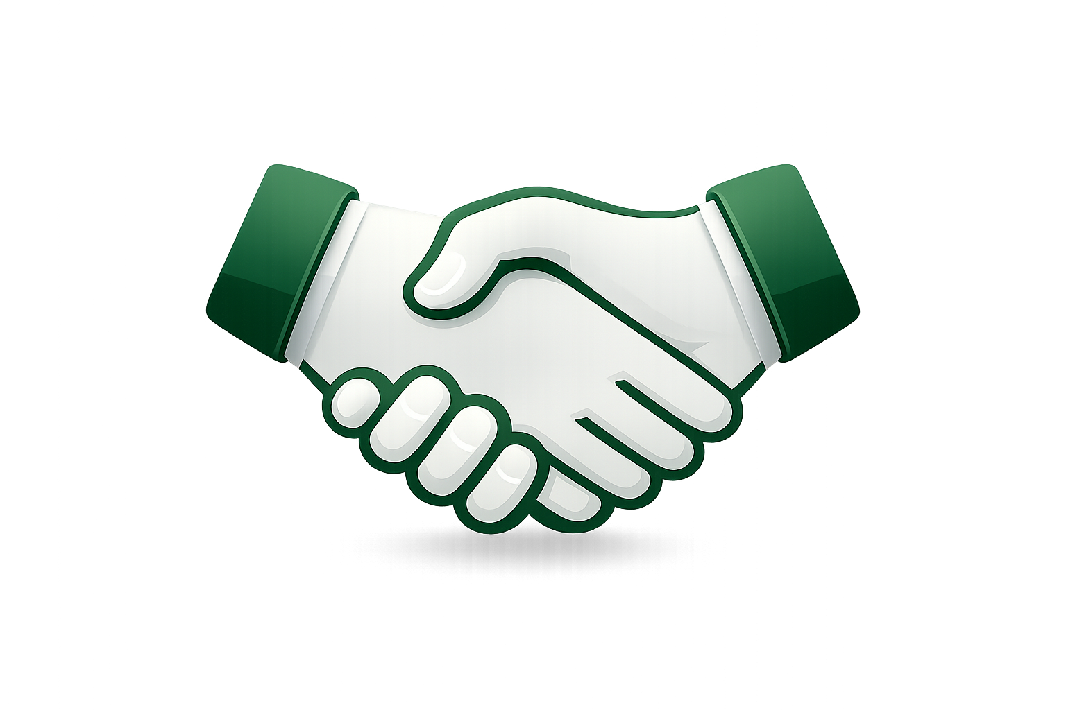 icon displaying green handshake, representing technical support